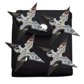 4-INCHÃ‚ 4 Points Throwing Stars with Pouch - 4 Pack