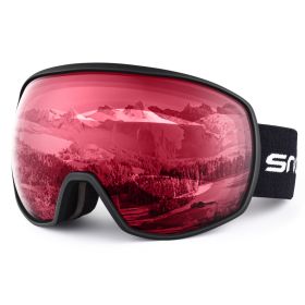 New double-layer anti-fog ski goggles, mountaineering ski goggles, men's and women's snow glasses card myopia (Option: 1Style)