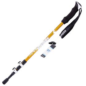 Aluminum alloy trekking pole straight handle (Option: Gold-62.5 135cm)