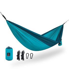 Hammock Outdoor Swing Double Anti-Rollover Outdoor Portable Camping Glider (Option: Blue-Double)