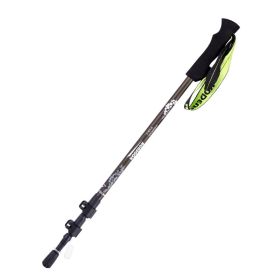 Carbon fiber telescopic three-section outer lock folding trekking pole (Option: Grey White-63to135cm)