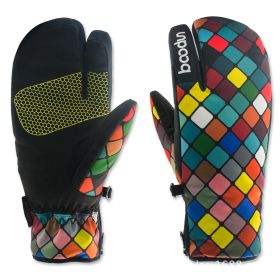 Ski gloves outdoor three-finger warm gloves (Option: Cstyle-M)