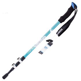 Aluminum alloy trekking pole straight handle (Option: Blue-62.5 135cm)