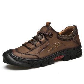 Non-slip Wear-resistant Hiking Outdoor Cross-country Hiking Shoes (Option: Brown-40)