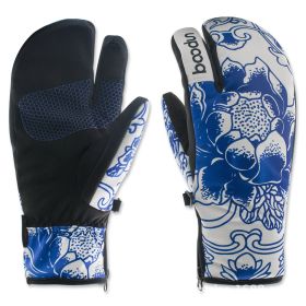 Ski gloves outdoor three-finger warm gloves (Option: Astyle-M)