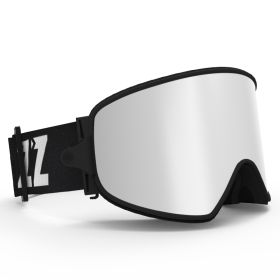 Magnet myopia night vision ski goggles (Option: Silver piece)