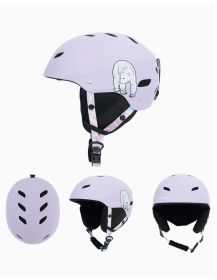 Child ski protective helmet (Option: Purple Romantic elf)