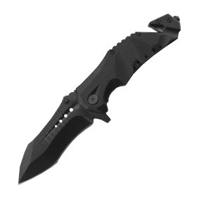 Military Grade 9" Tactical Rescue Knife (Model: Black)