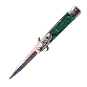 Stiletto Out-the-Side Knife (Model: Green Marble)