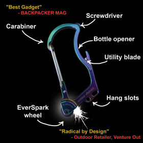 Firebiner: Fire-starting Multitool Carabiner (Color: Aurora (Multicolor))