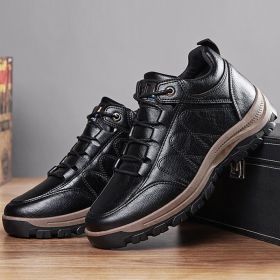 Casual Leather Shoes Simple Travel Outdoor Men's Shoes (Option: Black-41)