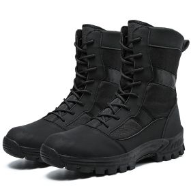 Plus Size Men's Shoes High-top Men's Shoes Martin Boots (Option: Black-41)