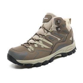 Hiking Same High-top Outdoor Shoes Sneaker (Option: Light Brown-46)