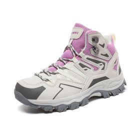 Hiking Same High-top Outdoor Shoes Sneaker (Option: Purple-42)